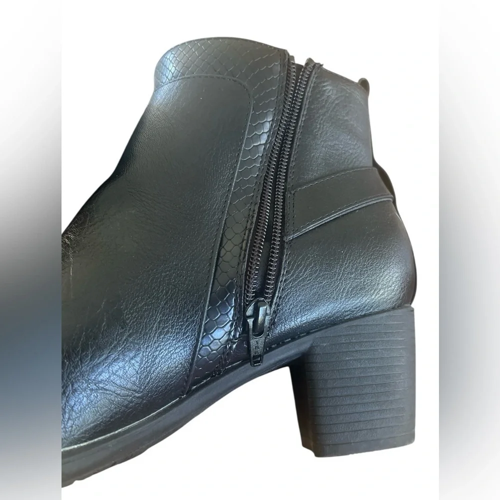 Classic Black Ankle Boots with Buckle Detail